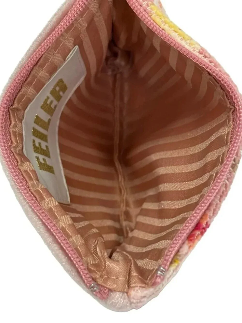 FEILER Pink Orange Multi Pile Pouch